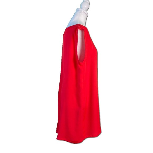 CHICO'S BLACK LABEL | Red Asymmetrical Round Neck Sleeveless Tunic | Size 1 - Picture 3 of 6